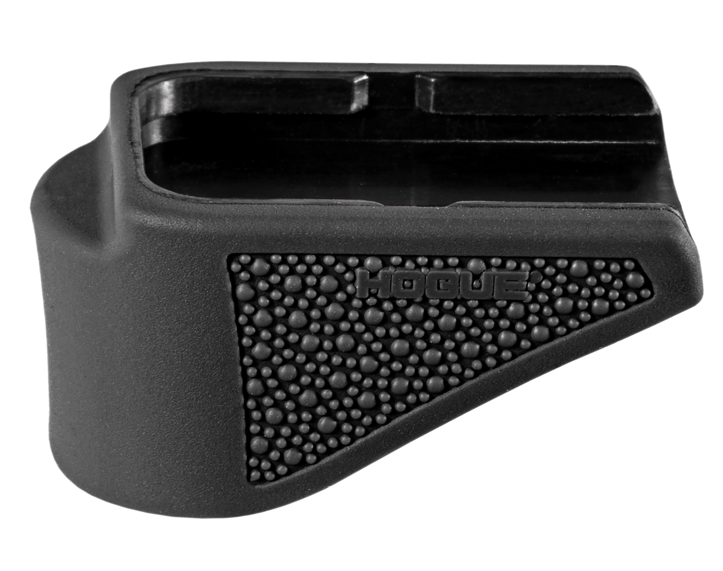 Hogue 18620  Extension Base Pad Fits Glock 26 Compatible w/ 10rd Magazine Black Overmolded Rubber