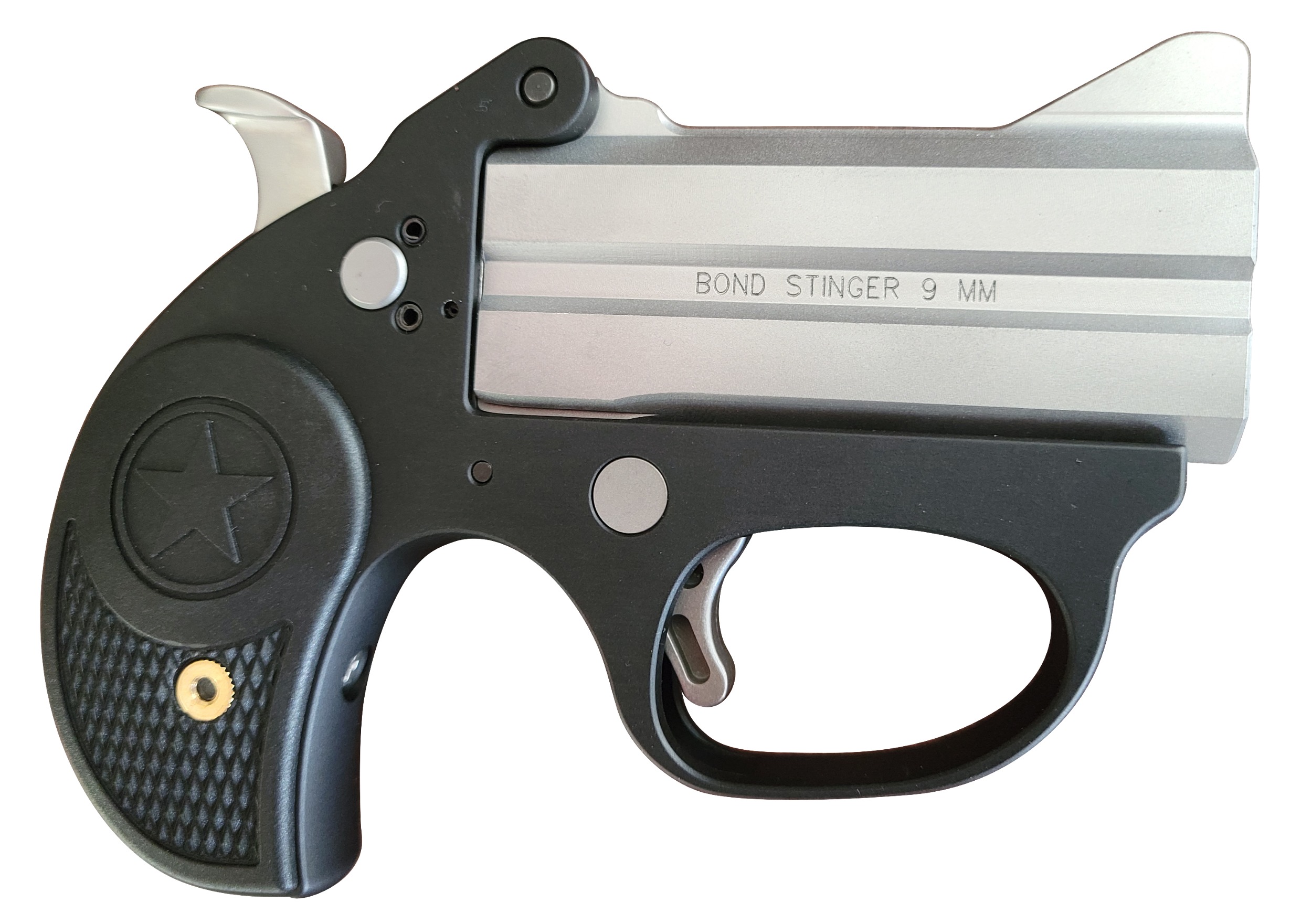 Bond Arms BASL Stinger Stinger 9mm Luger 2rd Shot 3" Matte Stainless Aluminum Frame Black Rubber Grips Right Hand