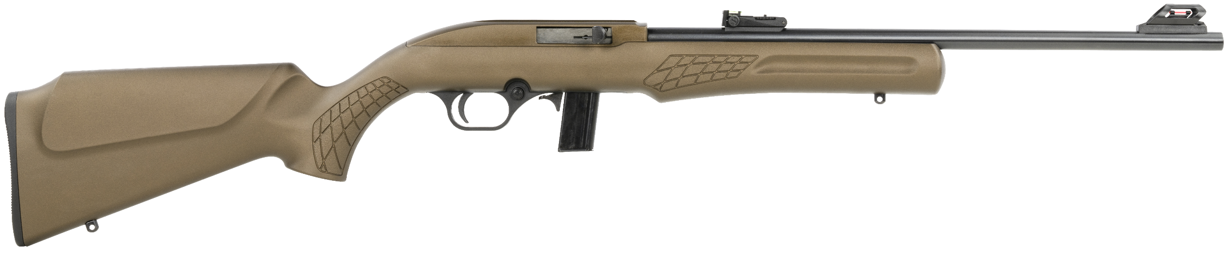 Rossi RS22L1811L RS22  Semi-Auto 22 LR 10+1 18" Black Barrel, Bronze Monte Carlo Stock/Rec, Fiber Optic Sights
