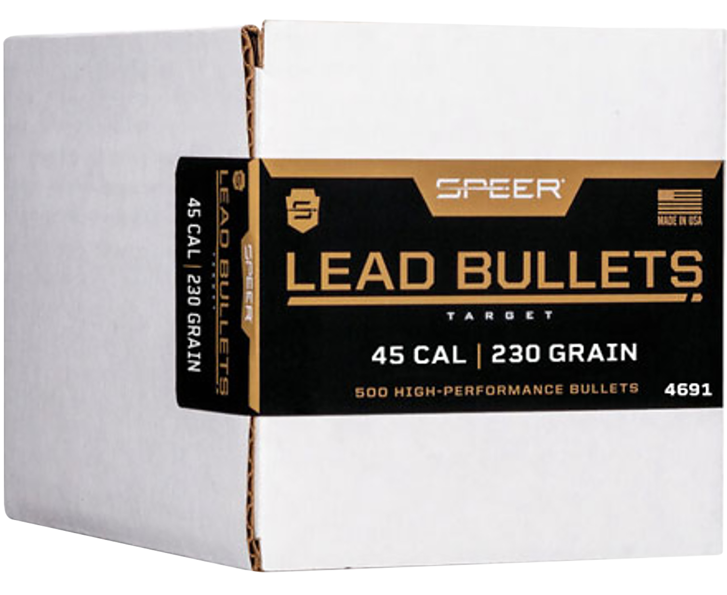 Speer 4691 Handgun  45Cal 230gr Lead Round Nose 500 Per Box/1 Case