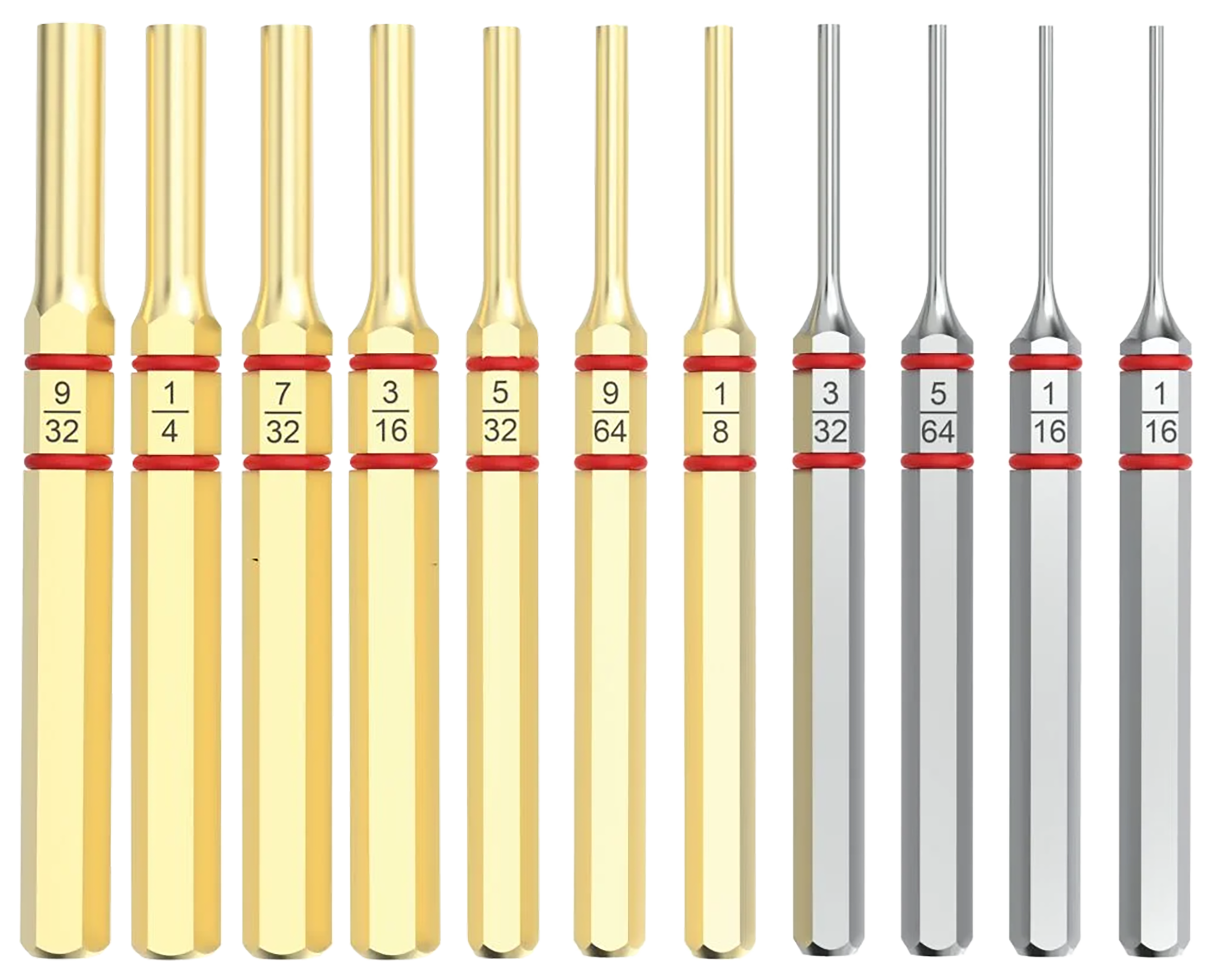 Real Avid AVAPKB Accu-Punch Pin Punch Set Brass/Steel Universal Firearm 11 Pieces