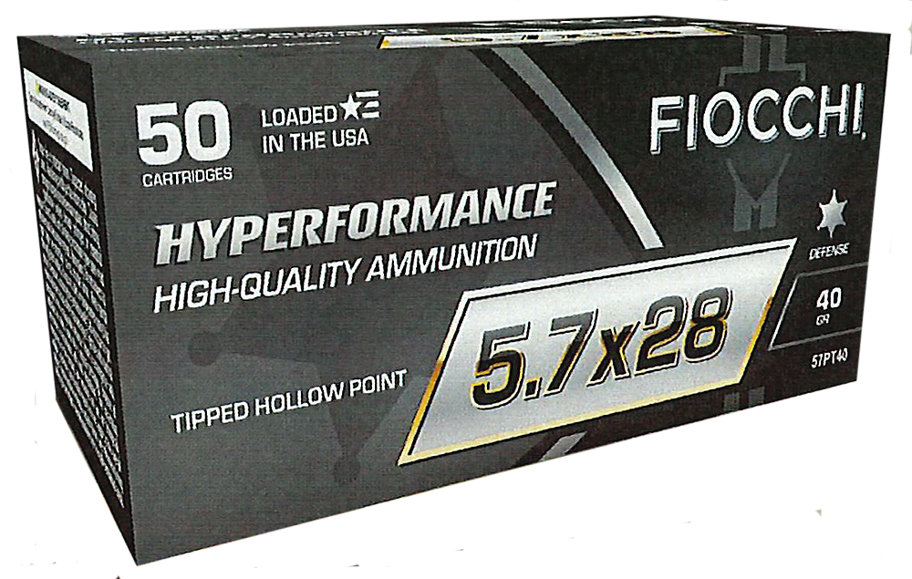 Fiocchi 57PT40 Hyperformance 5.7x28mm 40gr Tipped Hollow Point 50 Per Box/10 Case