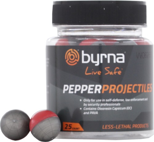 BYRNA PEPPER PROJECTILES 25 COUNT TUB .68 CAL