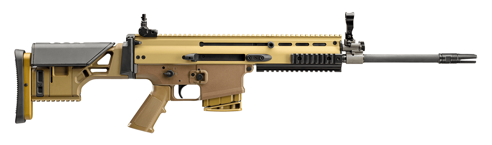 FN 38-101746 SCAR 17s NRCH DMR 6.5 Creedmoor 10+1 16.25", FDE, Fully Adj. Precision Stock, A2 Grip, Folding Sights, Ambi Charging Handle, Geissele Trigger, 3 Prong Flash Hider