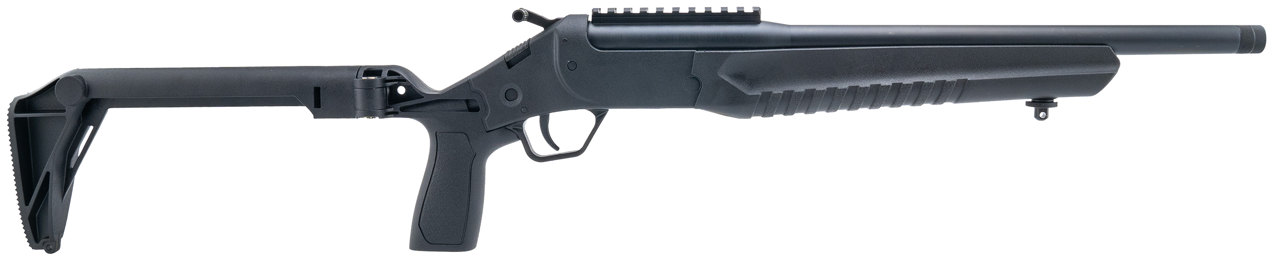Rossi LWC300B-BKFS LWC  300 Blackout Single Shot 16.50" Black Oxide Threaded Barrel, Black Picatinny Rail Alloy Steel Receiver, Folding Black Polymer Stock