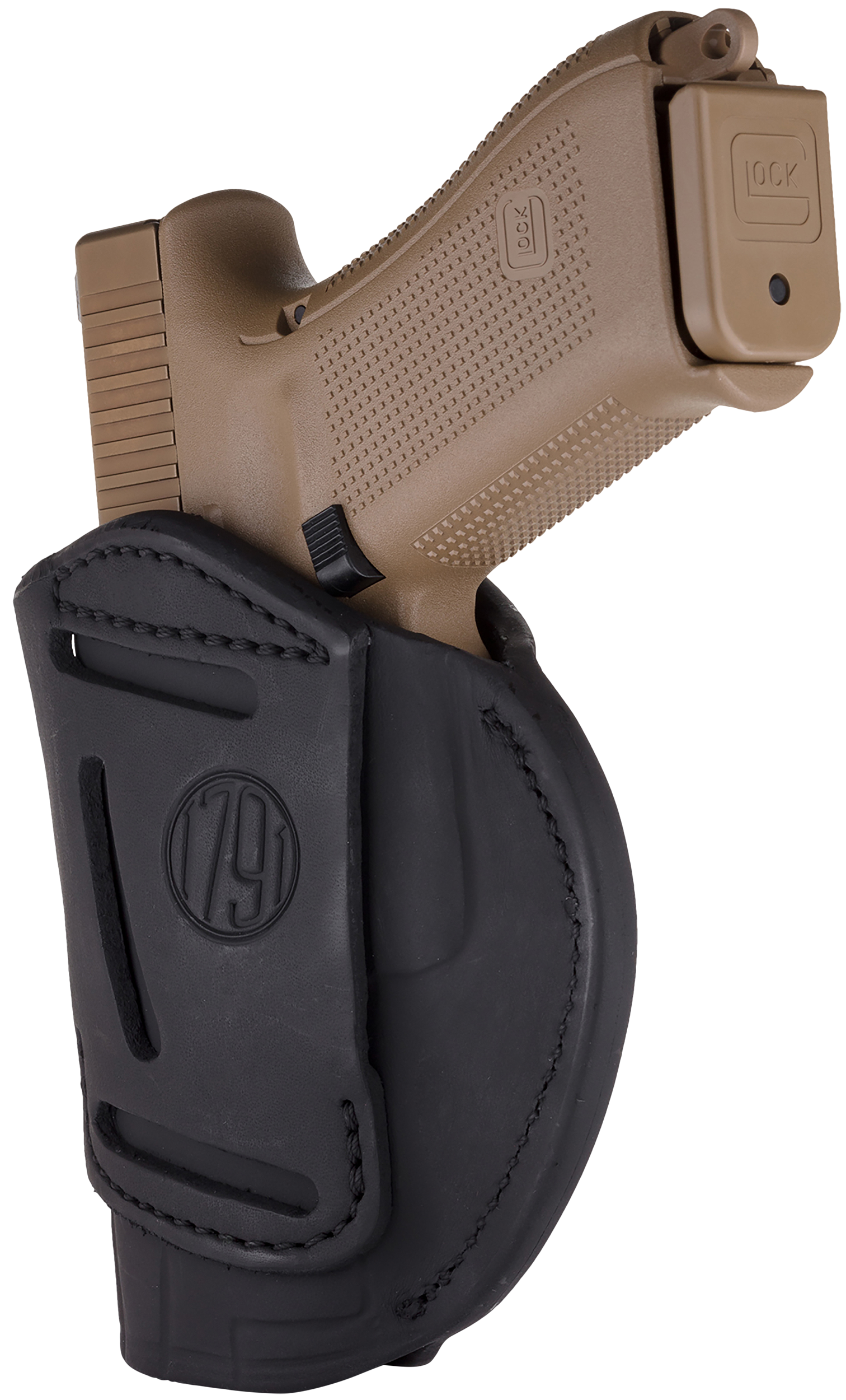 1791 Gunleather 4WH5SBLR 4-Way  IWB/OWB 05 Stealth Black Leather Belt Clip Fits S&W M&P/Springfield XD/Glock 17/HK VP9