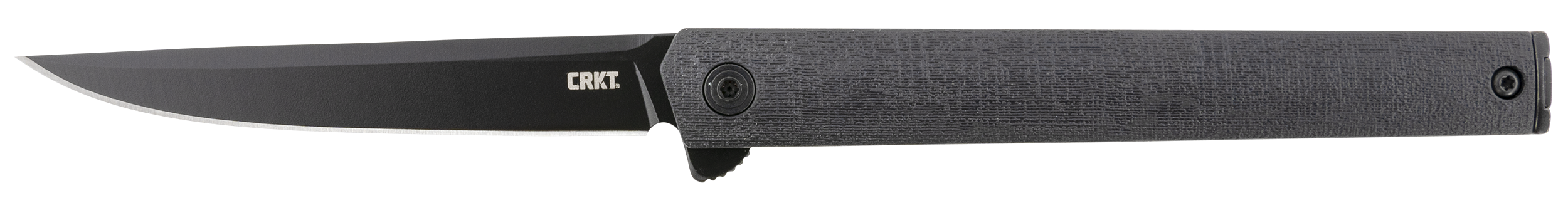 CRKT 7097K CEO Blackout 3.35" Folding Plain Black EDP AUS-8A SS Blade/Black GRN Handle Includes Pocket Clip