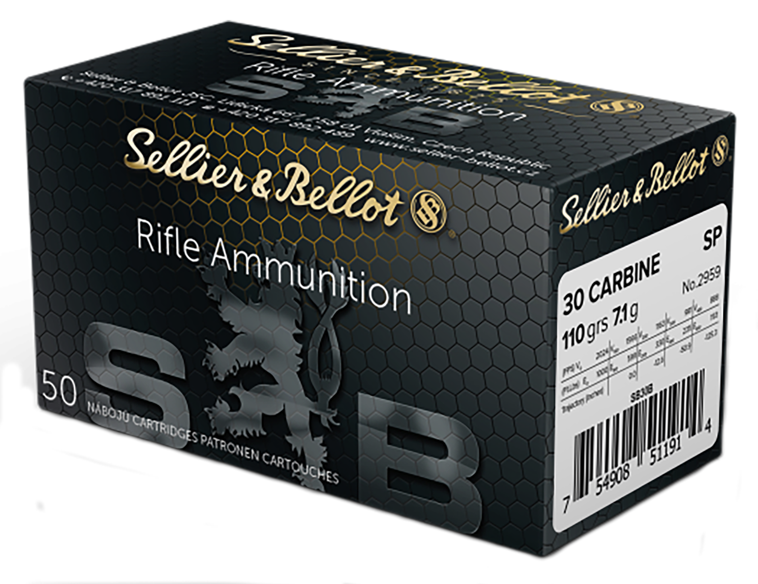 Sellier & Bellot SB30B Rifle 30Carbine 110gr Soft Point 50 Per Box/20 Case