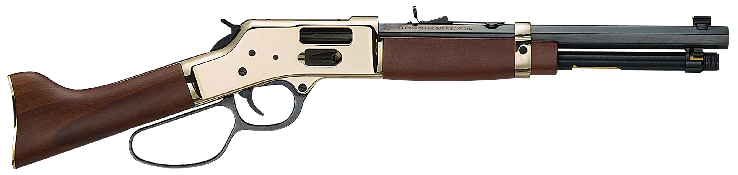 Henry H006GCML Mare's Leg Side Gate 45 Colt (LC) 5+1 12.90" Blued Octagon Barrel, Polished Hardened Brass Rec, American Walnut Furniture, Large Loop Lever, Adj. Sight
