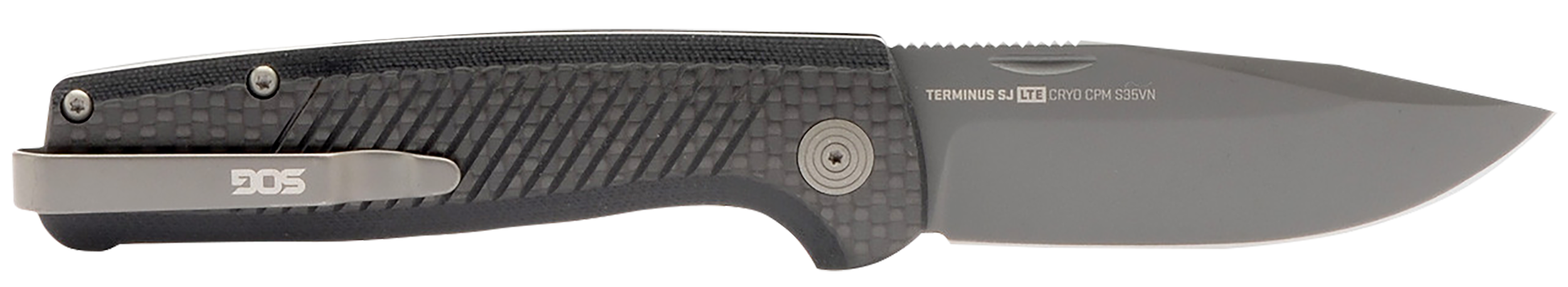 S.O.G SOGTM1006BX Terminus SJ LTE 2.90" Folding Plain Black TiNi S35VN SS Blade, Graphite Textured G10 Handle
