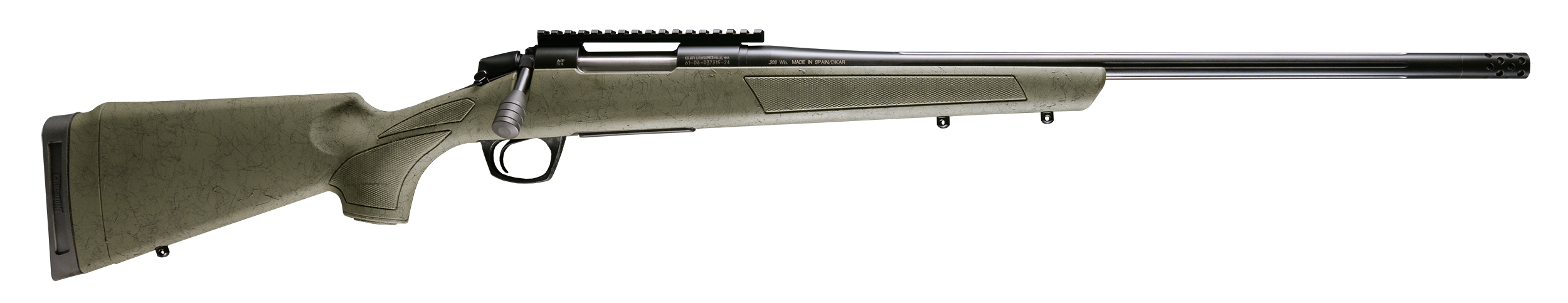CVA CR3989G Cascade XT 6.5 PRC 2+1 24" Graphite Black Cerakote Fluted Threaded Barrel, Graphite Black Cerakote Picatinny Rail, Fixed OD Green w/Black Webbing Synthetic Stock, Right Hand