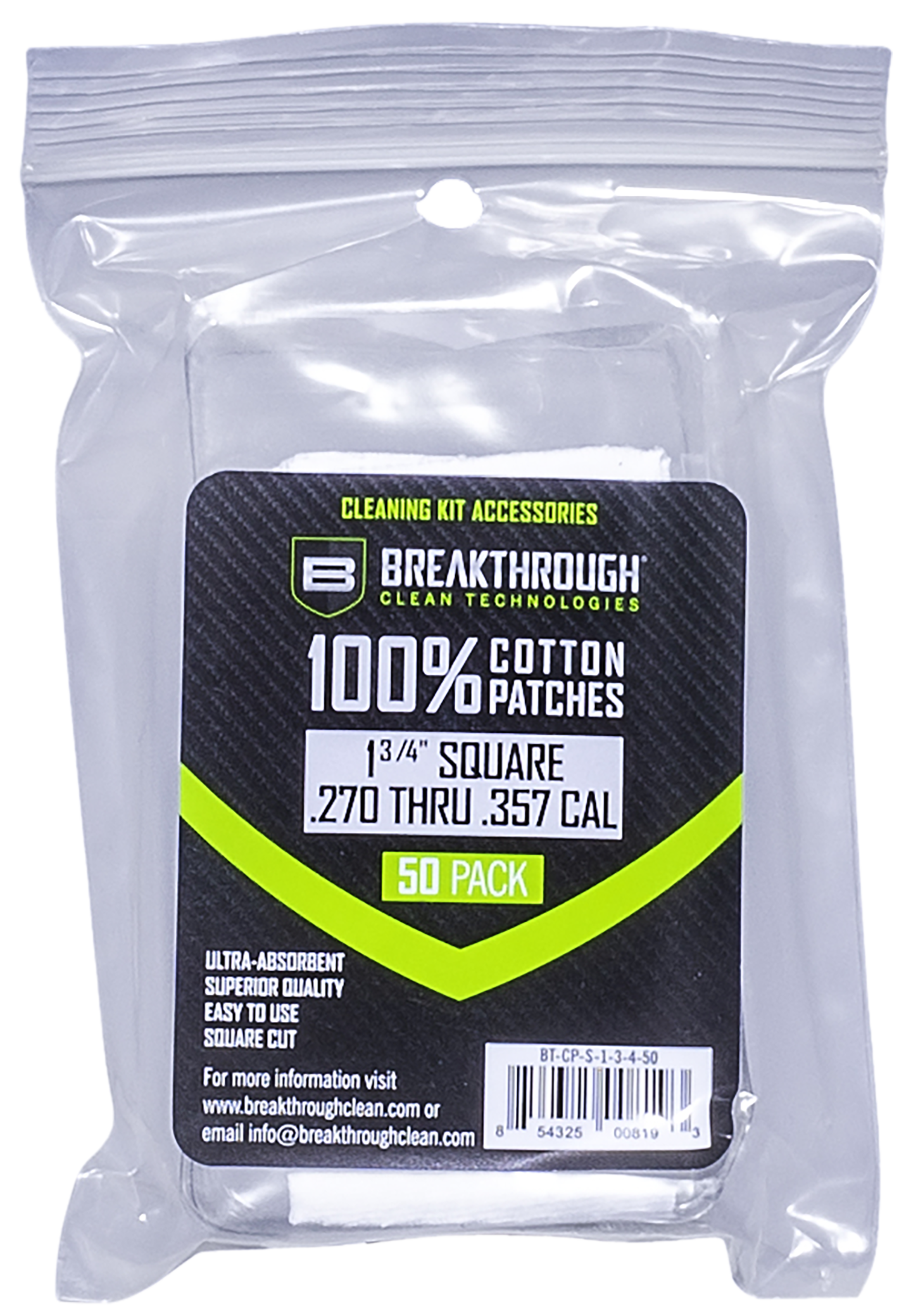 Breakthrough Clean BTCPS13450 Square Patches 270/357 Cal 1.75" 50 Pack