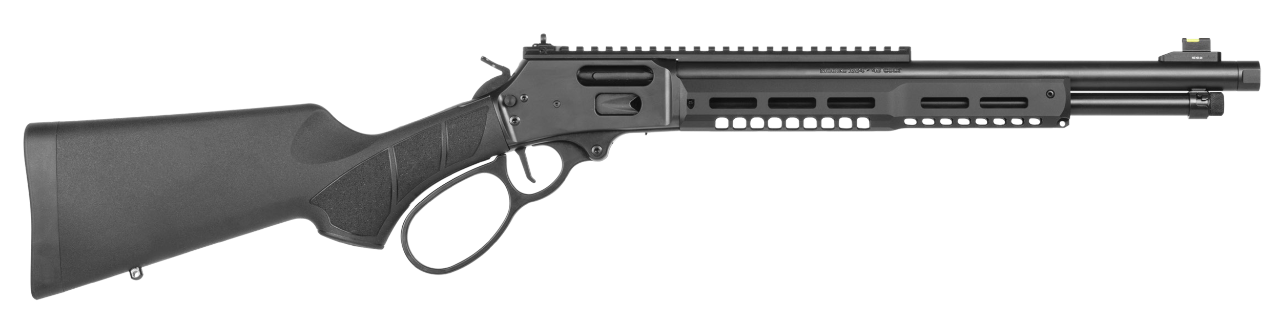 Smith & Wesson 14195 1854 Stealth Hunter 45 Long Colt 8+1 16.30" Black Armornite Threaded Barrel, Black Anodized Aluminum Receiver w/Picatinny Rail, Fixed w/Textured Grip Panels Black Synthetic Stock