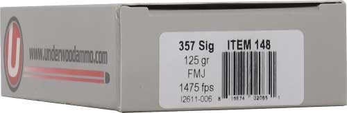 UNDERWOOD 357 SIG 125GR FMJ FN 50RD 10BX/CS