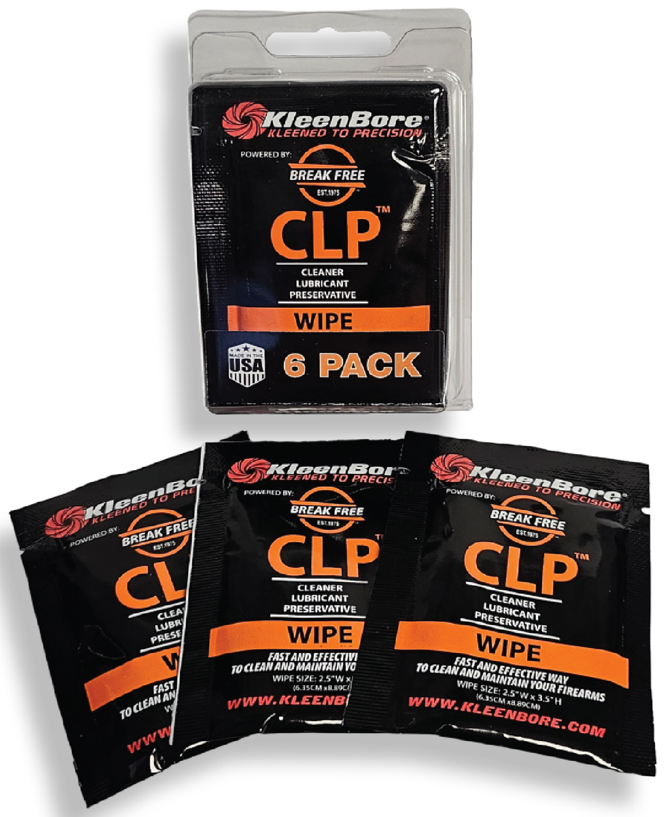 KleenBore KBBF6PK BreakFree CLP Wipes 6PK