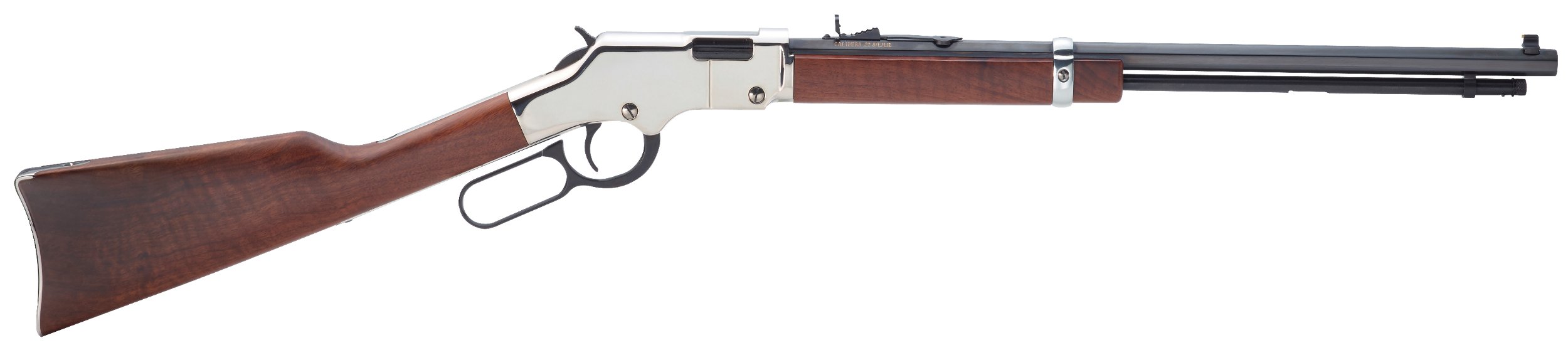 Henry H004SM Golden Boy Silver 22 WMR Caliber with 12+1 Capacity, 20" Blued Barrel, Nickel-Plated Metal Finish & American Walnut Stock Right Hand (Full Size)