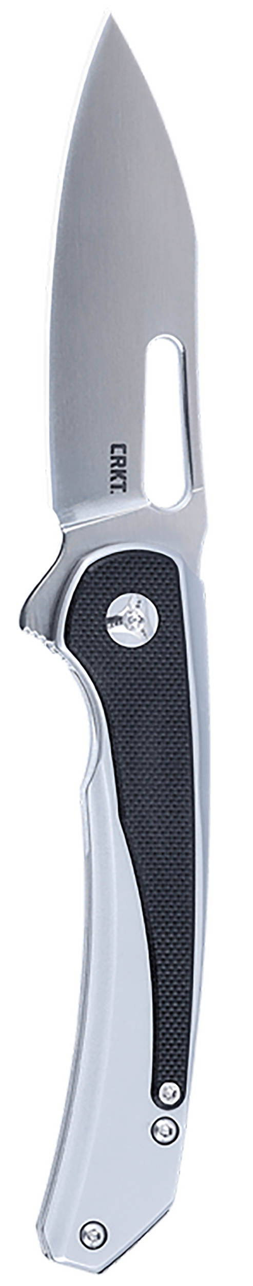 CRKT 6075 Padawan 3.01" Folding Wharncliffe Plain Brushed Satin 14C28N Steel Blade, SS w/G10 Black Overlays Handle