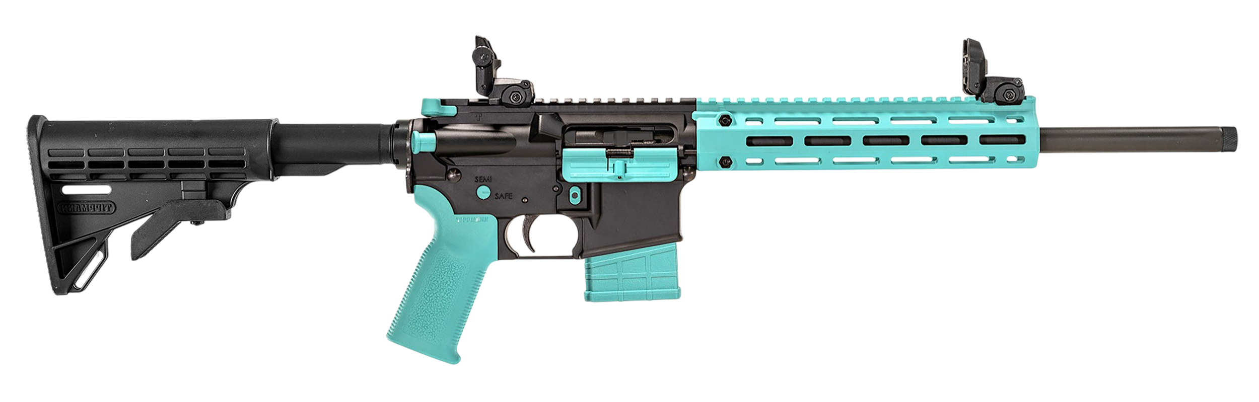 Tippmann Arms A101334 M4-22 LTE 22 LR 10+1 16" Black Parkerized Threaded Barrel, Matte Black Aluminum Receiver w/Picatinny Rail, Robin Egg Blue M-LOK Handguard, Composite Forend, Black Polymer Stock,