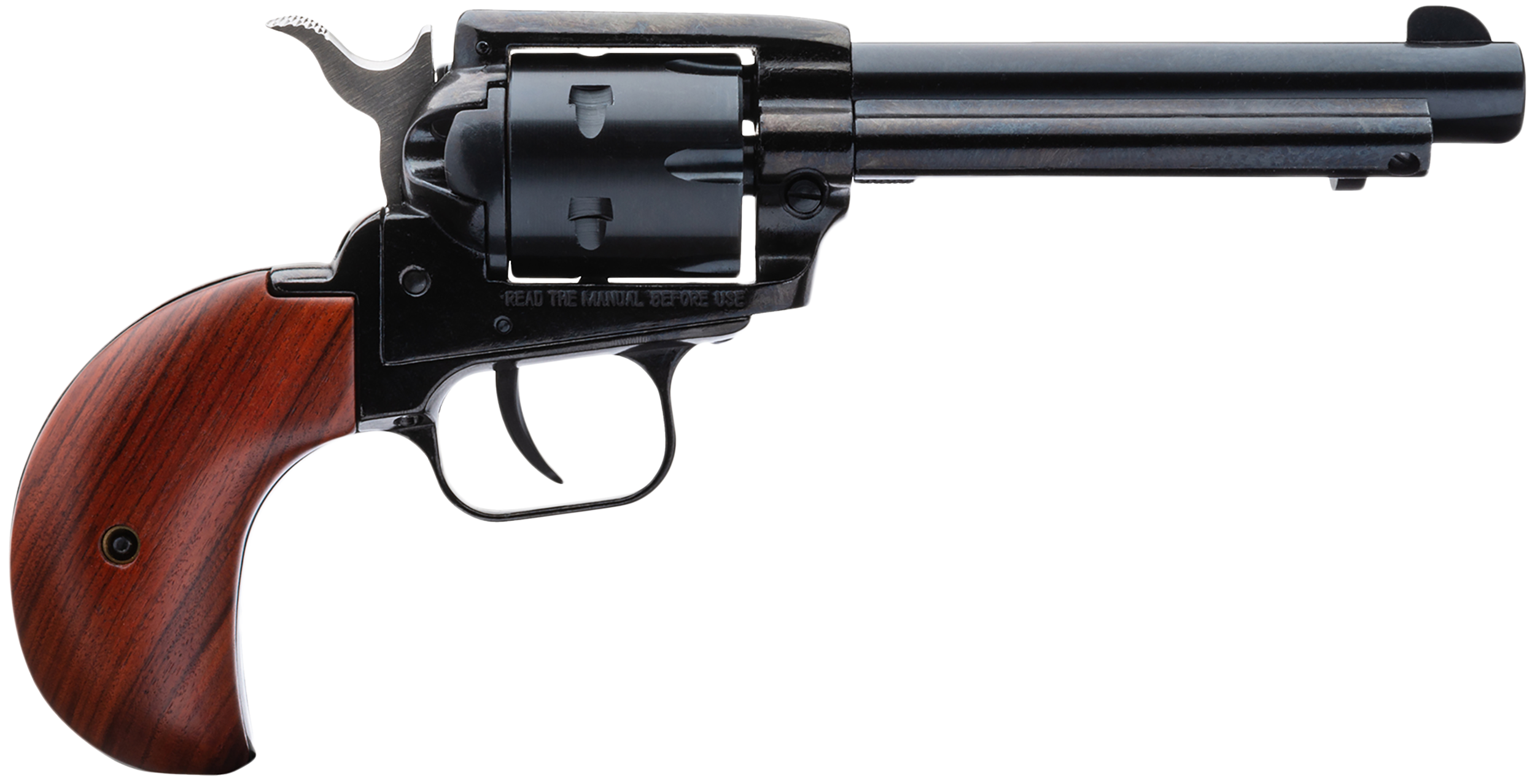 Heritage Mfg RR22MB4BH Rough Rider 22 LR/22 WMR 6 Shot, 4.75" Steel Black Barrel, Cylinder & Black Zinc Alloy Frame, Cocobolo Bird Head Grip, Hammer/Thumb Safety, Exposed Hammer