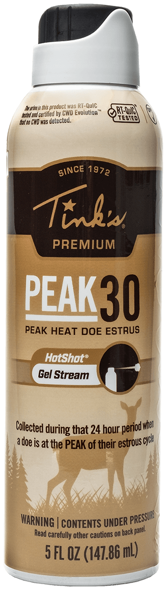Tinks W6264 Peak30 Hot Shot Deer Doe In Estrus Scent Gel 5 oz Gel Stream