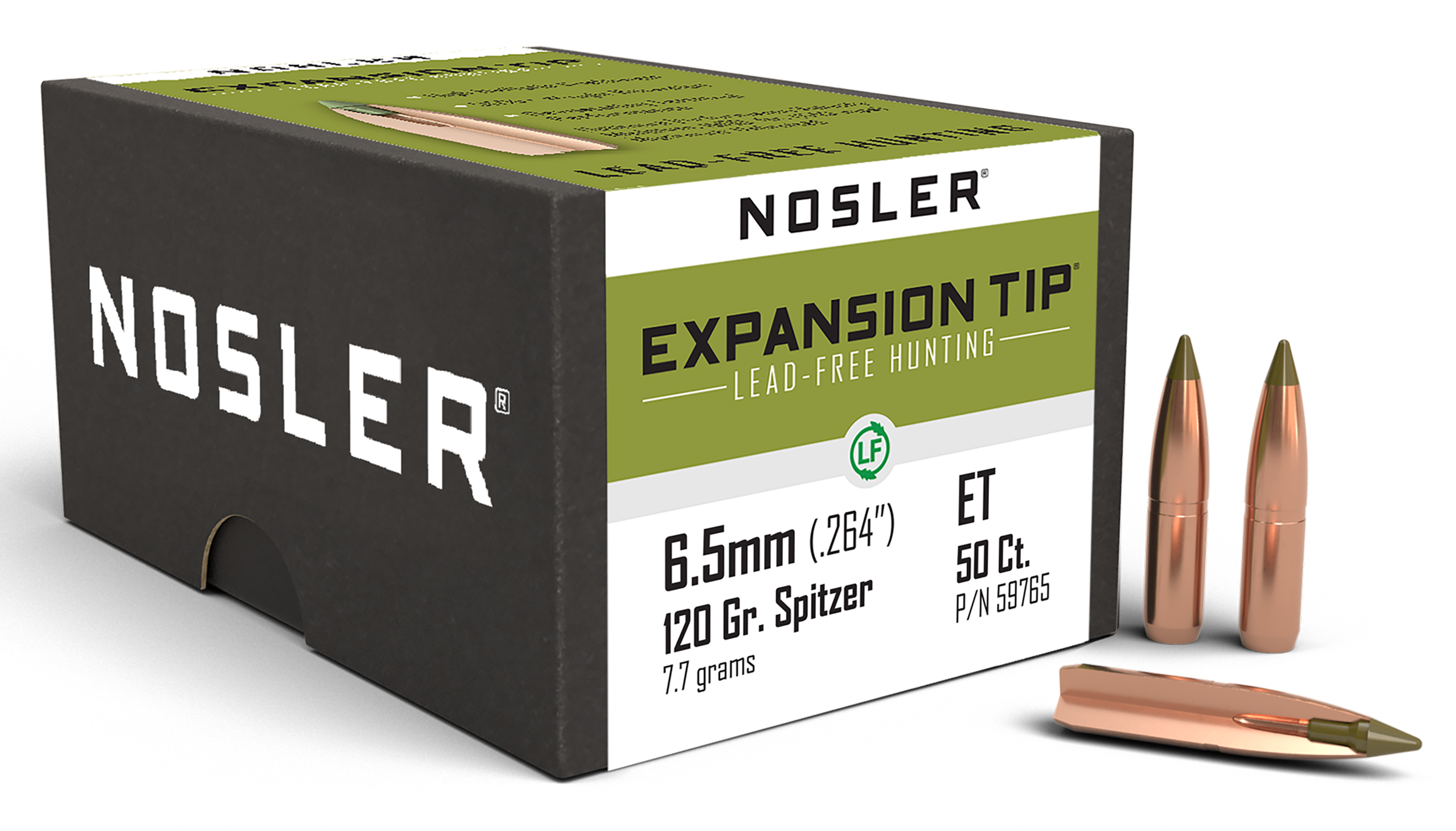 Nosler 59765 E-Tip  6.5Creedmoor 120gr Spitzer 50/Box