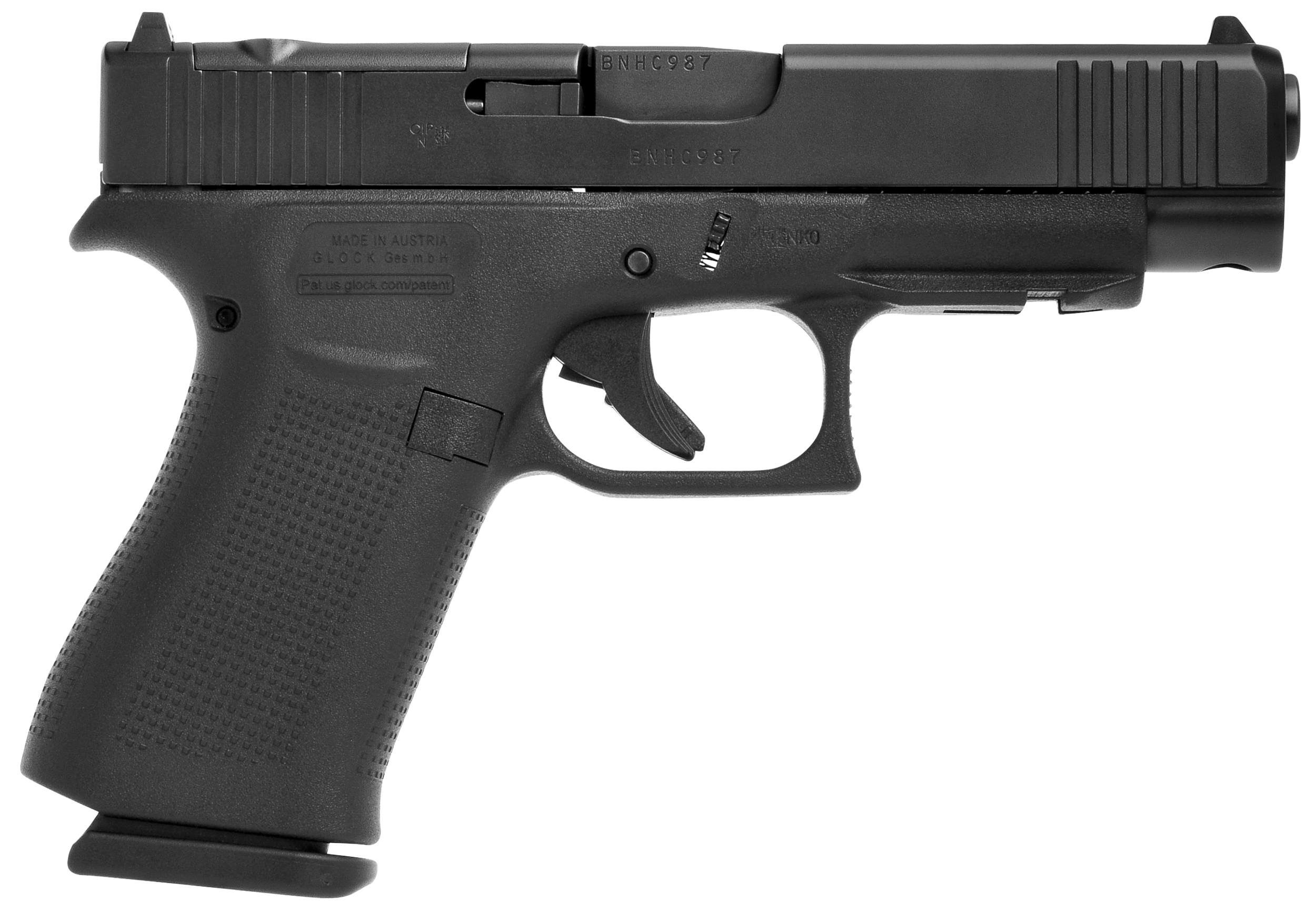 Glock PA4850201FRMOS G48 Gen5 MOS Sim Compact 9mm Luger 10+1 4.17" Black GMB Barrel, Black nDLC MOS Cut/Serrated Slide, Black Polymer Frame w/Beavertail, Black Textured Polymer Grips