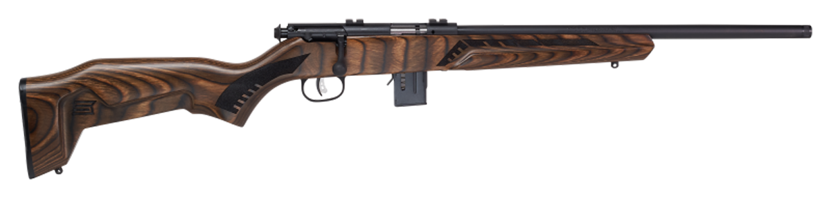 Savage Arms 96637 93R17 Minimalist Full Size 17 HMR 10+1 18" Matte Black Threaded Carbon Steel Sporter Barrel, Matte Black Carbon Steel Receiver, Boyd's Minimalist Natural Brown Laminate Stock, Right