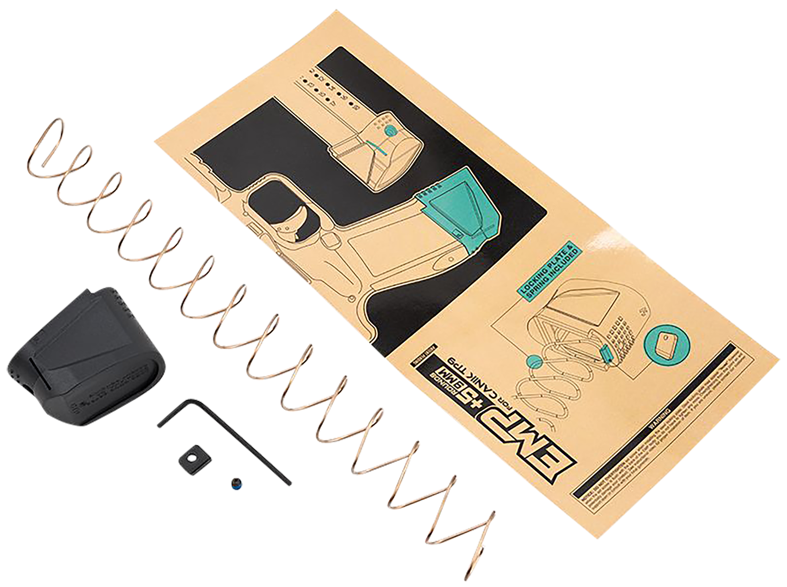 Strike Industries EMPCTP9 Magazine Extension Kit  +5rd Made of Black Polymer for Most Canik TP9