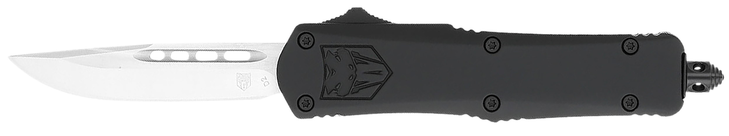 CobraTec Knives SBFS3DNS FS-3  Small 2.75" OTF Drop Point Plain D2 Steel Blade, 4.25" Black Aluminum Alloy Handle