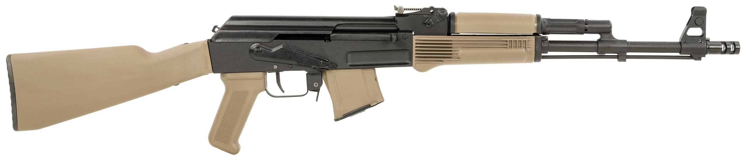 Arsenal SAM7R-62FDEM SAM7R  7.62x39mm 10+1 16.25" Black Chrome Lined Steel Barrel, Black Steel Receiver, Fixed Flat Dark Earth Synthetic Stock & Polymer Grip