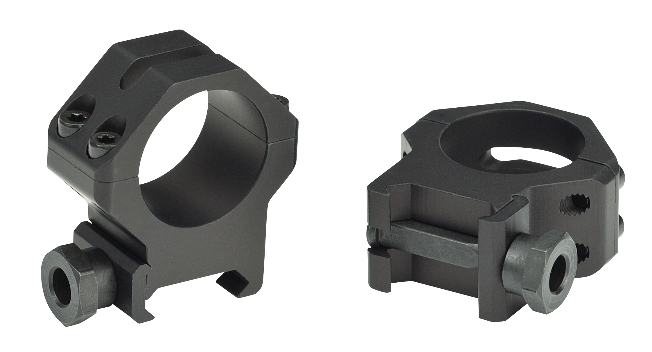 Weaver Mounts 48361 Four-Hole Skeleton Rings  Matte Black 1" High