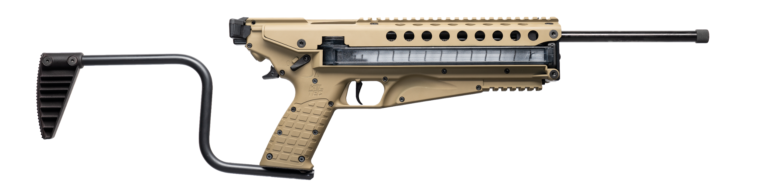 Kel-Tec R50TAN R50 5.7x28mm 50+1 16.10" Threaded Barrel, Tan Receiver & Polymer Grip, Side-Folding Stock, Adjustable Sights, QD Sling Mount