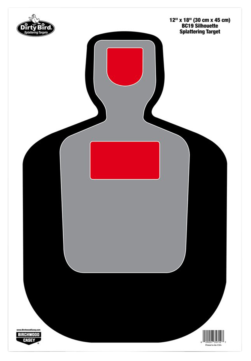 Birchwood Casey 35717 Dirty Bird Silhouette Tagboard Hanging Pistol 12" x 18" Multi-Color 8 Per Pkg