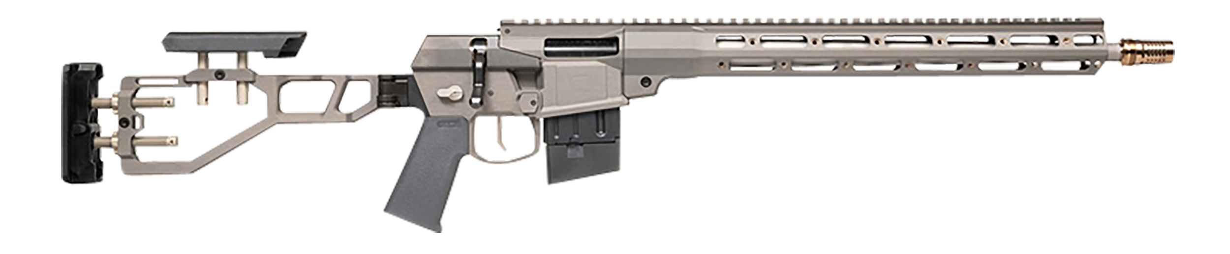 Q LLC MINIFIX55616INGRAY Mini Fix  5.56x45mm NATO 16" Tapered Barrel, Gray, Fully Adjustable Folding Stock, Magpul K Grip, 15" Q-Sert Handgaurd, AR/M4 Style Mag, Cherry Bomb Brake, Ambi Controls