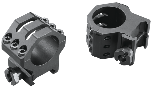 Weaver Mounts 48350 Six-Hole Skeleton Rings  Matte Black 1" High