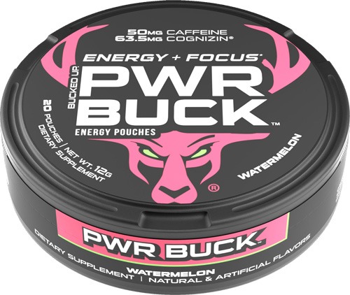 BUCKED UP PWR BUCK ENERGY POUCHES 5 CAN ROLL WATERMELON