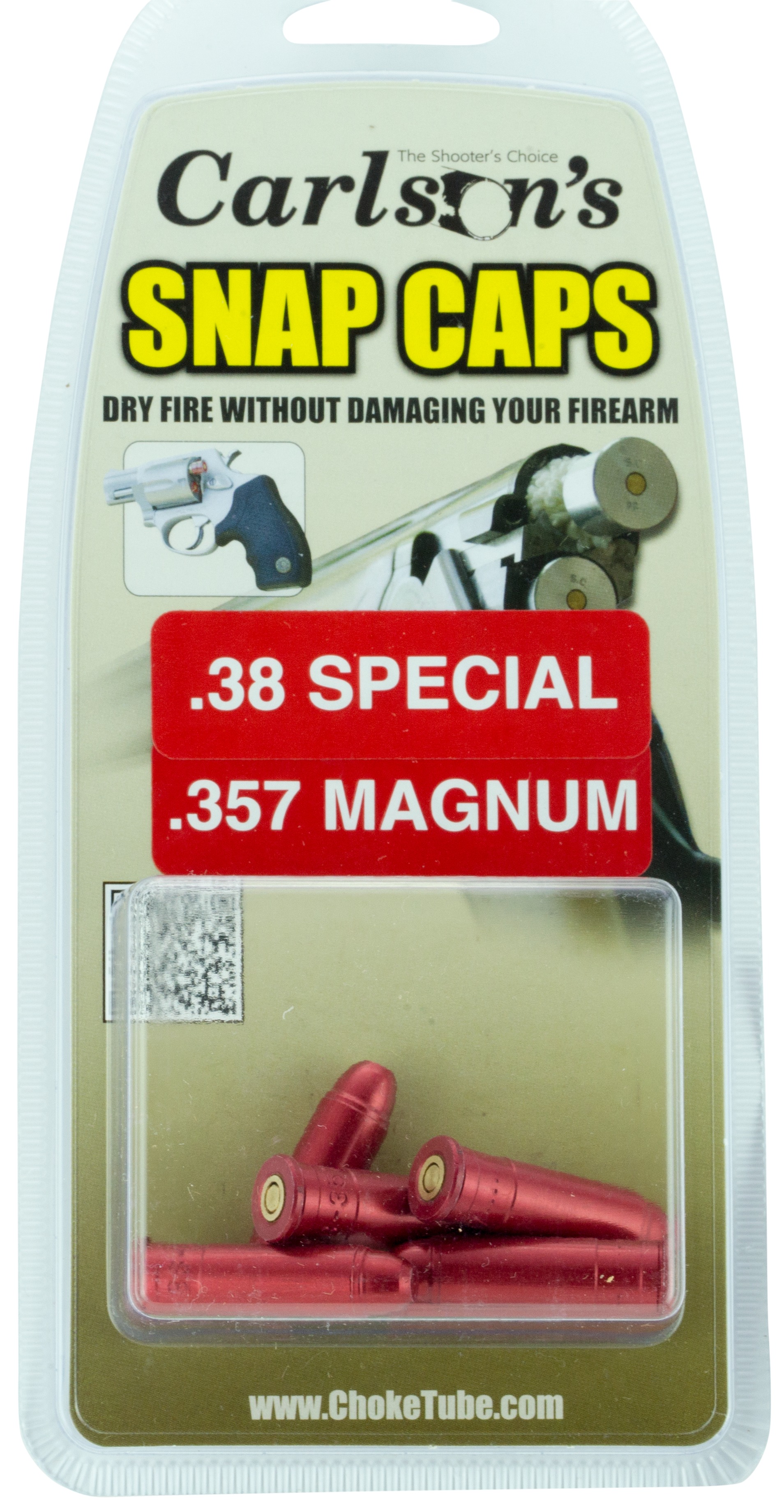 Carlson's Choke Tubes 00057 Snap Cap Pistol 38Special/357 Mag 6Pack