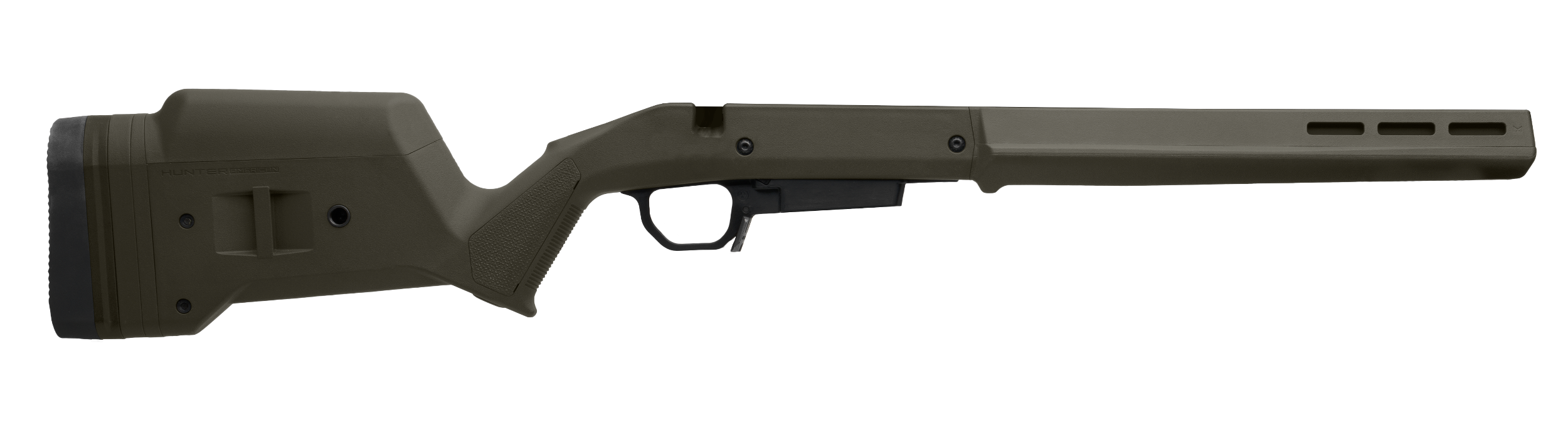 Magpul MAG1207-ODG Hunter American Stock OD Green Adjustable Synthetic Stock with Aluminum Chassis for Short Action Ruger American Right Hand Includes STANAG Mag Well