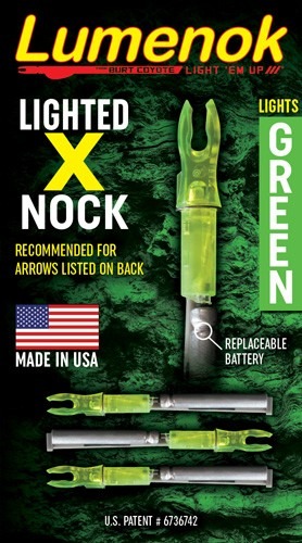 LUMENOK LIGHTED NOCK X-SERIES GREEN 3PK