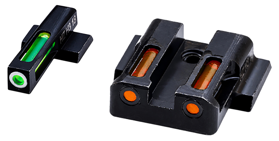 HiViz MPN421 LiteWave H3 Sight Set for S&W M&P Green Tritium White Outline Front Sight-Orange Fiber Optic Rear Sight