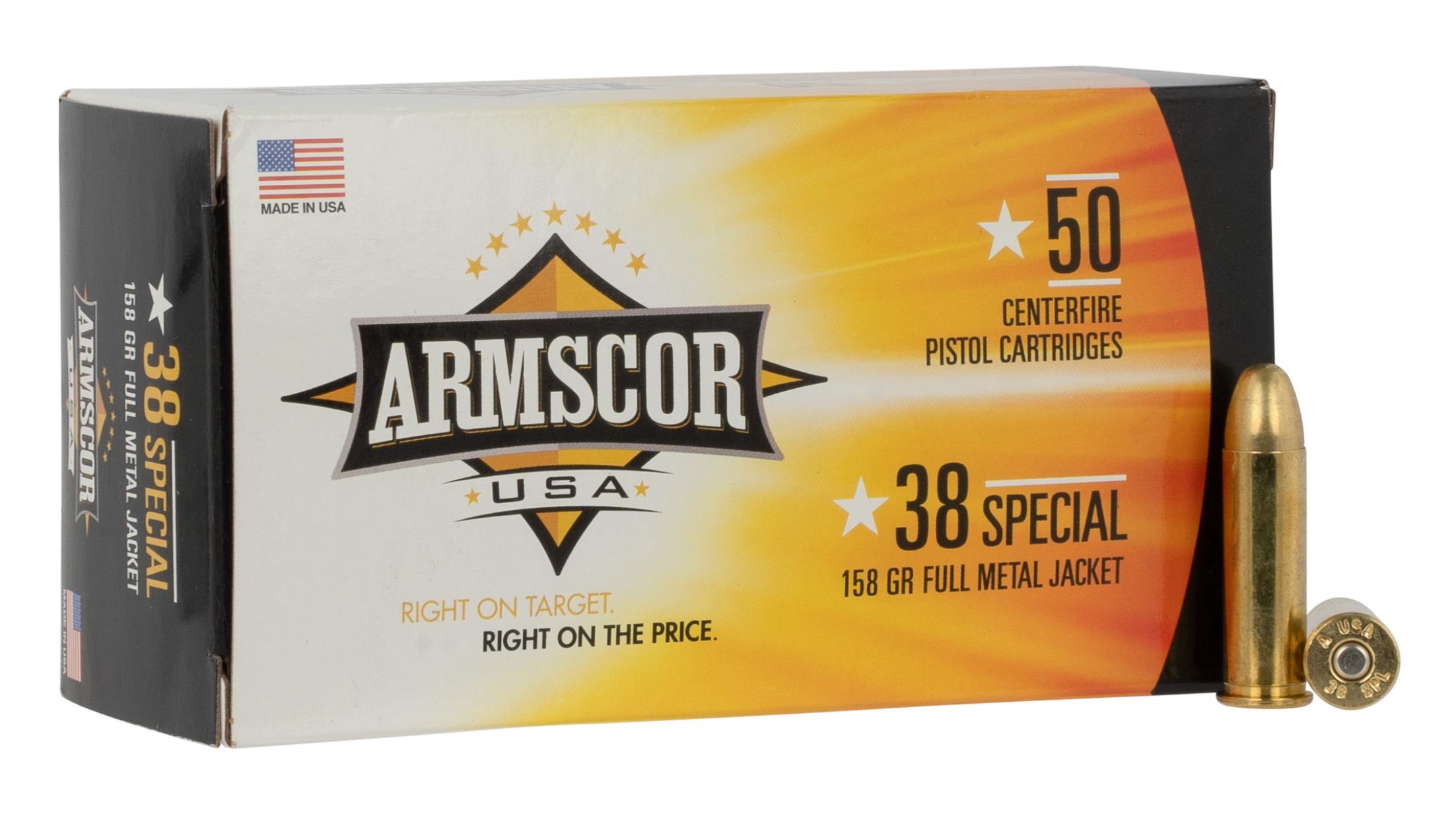 Armscor FAC3817N USA  38Special 158gr Full Metal Jacket 50 Per Box/20 Case