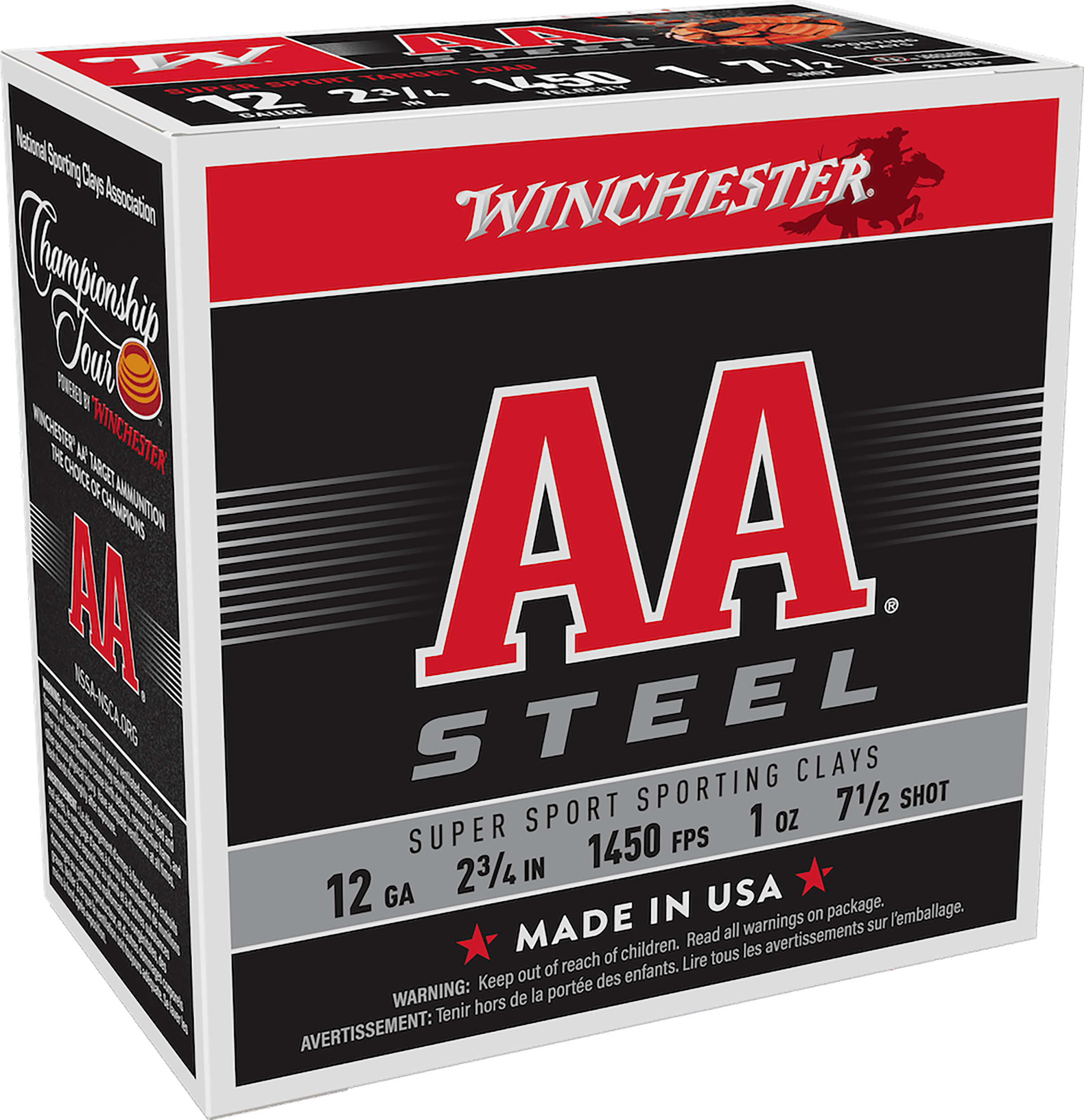 Winchester Ammo AASCL12S7 AA Super Sport Sporting Clay 12Gauge 2.75" 1oz 7.5Shot 25 Per Box/10 Case