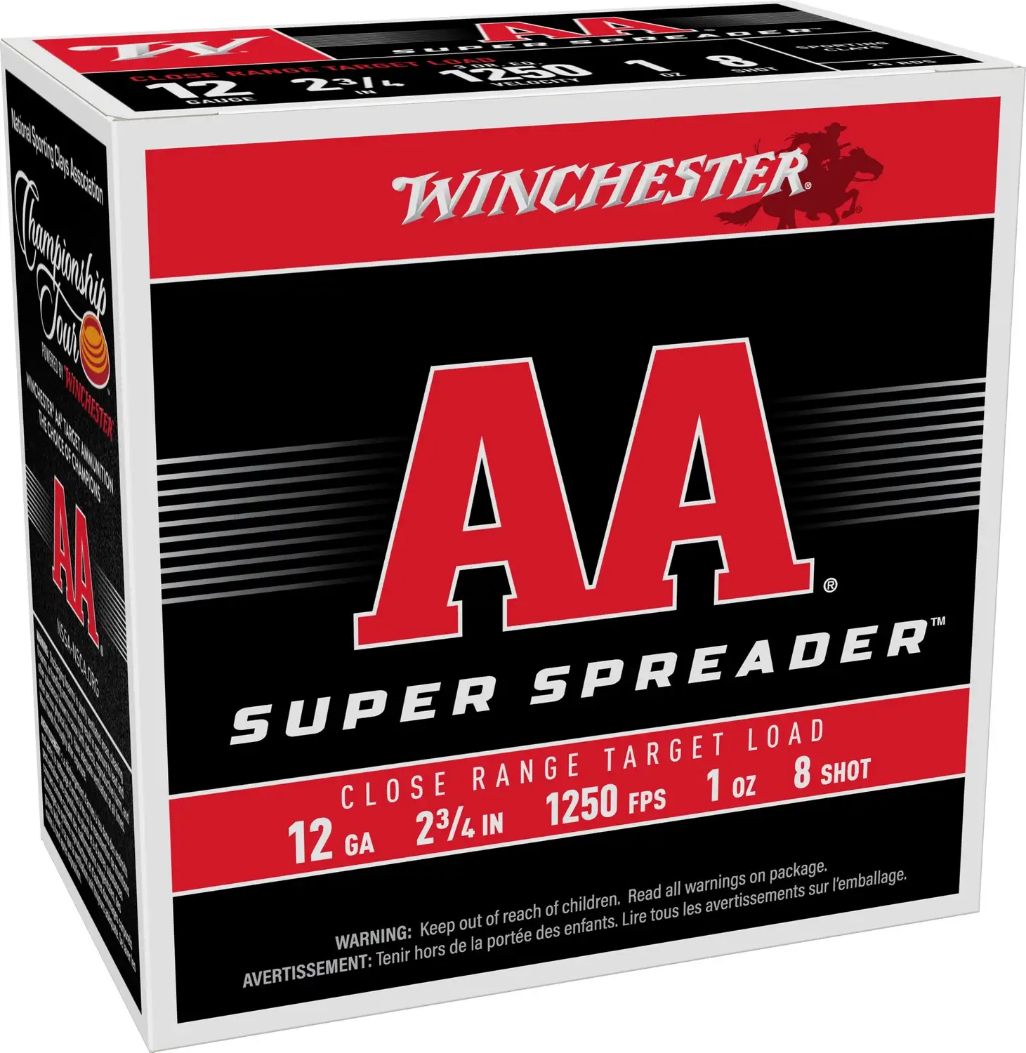 WINCHESTER 12 GA  2-3/4" #8 AA SPREADER  1 OZ 25RD/BX 10BX/CS