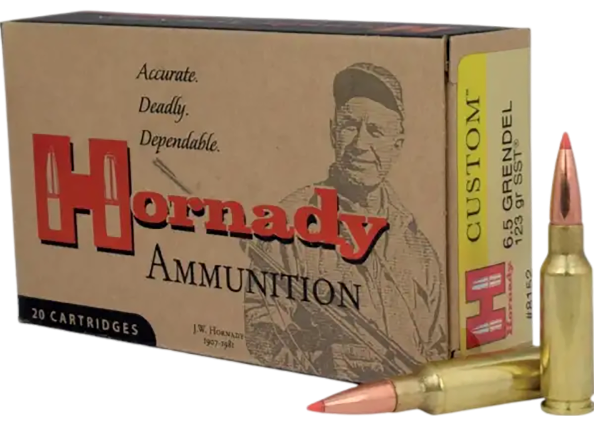 Hornady 8152 Custom  6.5Grendel 123gr Super Shock Tip 20 Per Box/10 Case