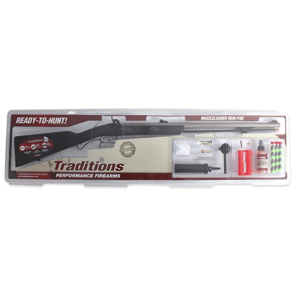 Traditions ShedHorn Redi-Pak Muzzleloader Rifle Kit .50 Cal 26" Barrel Black