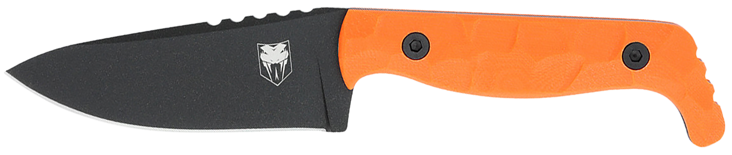 CobraTec Knives CTKPORG KingPin EDC 4" Fixed Drop Point Plain Black Powder Coated D2 Steel Blade, 4" Blaze Orange Textured G10 Scales Handle