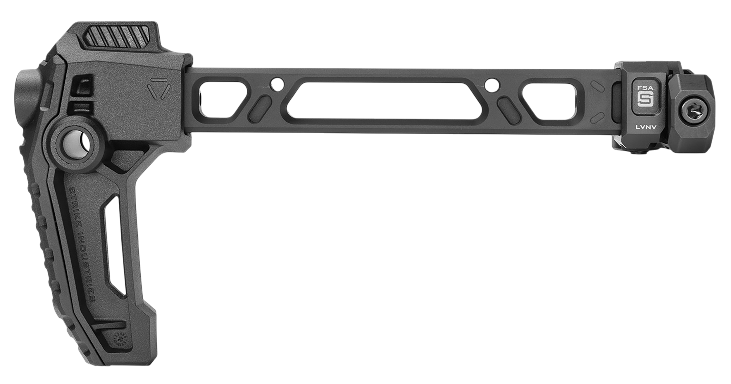 Strike Industries FSASSTOCK FSA Single Folder Black Steel Picatinny Rail Mount