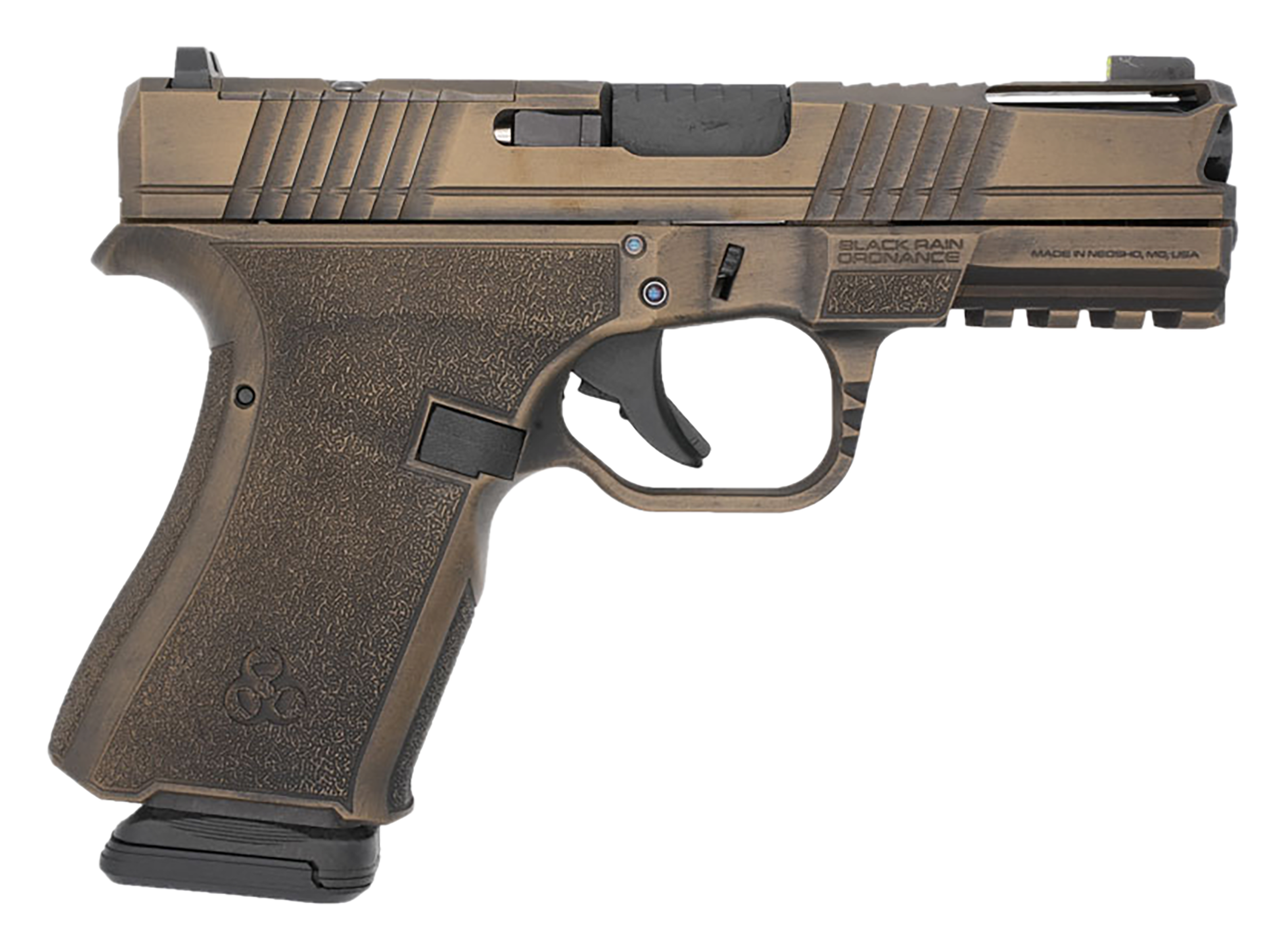 Black Rain Ordnance FLP9MMBB   Compact Frame 9mm 15+1 4" Stainless Steel Slide