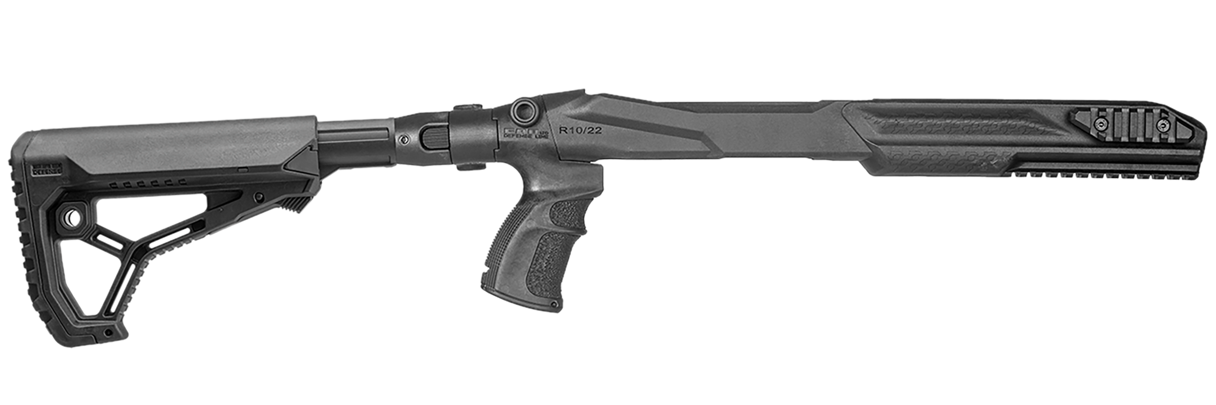 FAB Defense FXM4R1022B M4 Conversion Kit Chassis, Black, Adj. Folding GL-CORE Stock, Finger Groove Pistol Grip, Pic. Accessory Rails, Fits Ruger 10/22 (Standard & Bull Barrels)