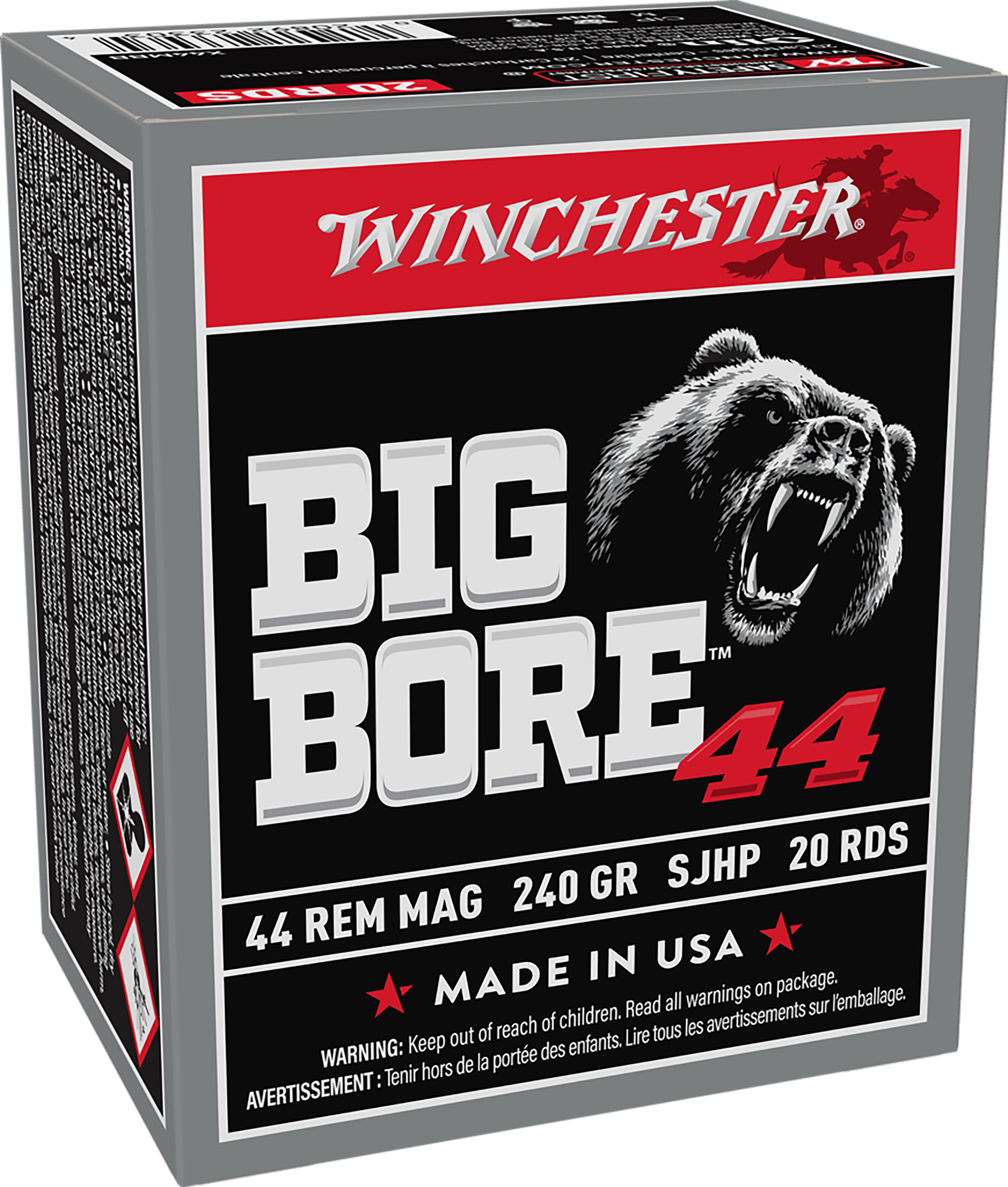 Winchester Ammo X44MBB Big Bore 44RemMag 240gr Semi Jacketed Hollow Point 20 Per Box/10 Case